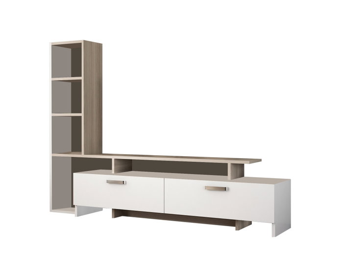 Hanah Home Mueble de TV Şimal - Blanco y Cordoba Hanah Home Mueble de TV Şimal - Blanco y Cordoba